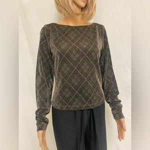 Shimmering jacquard print luxury sweater by Ellen Tracy